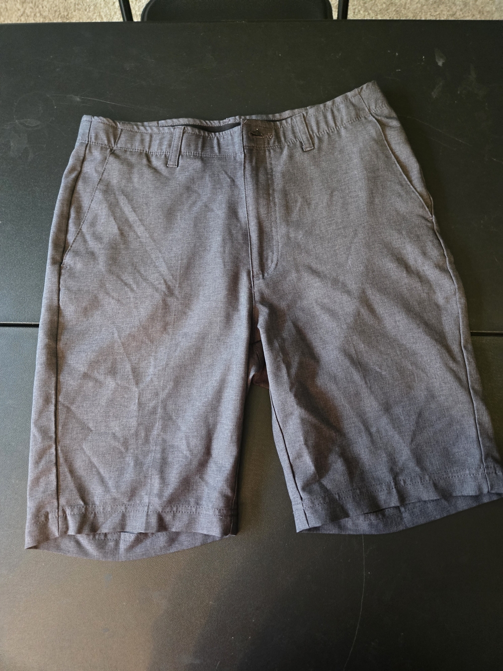 Pebble Beach Men's Charcoal Gray Flat-Front Casual Shorts